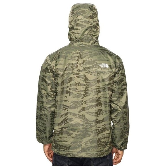 The North Face Mens S Millerton Green Camo Dryvent Hooded Raincoat - Picture 3 of 16